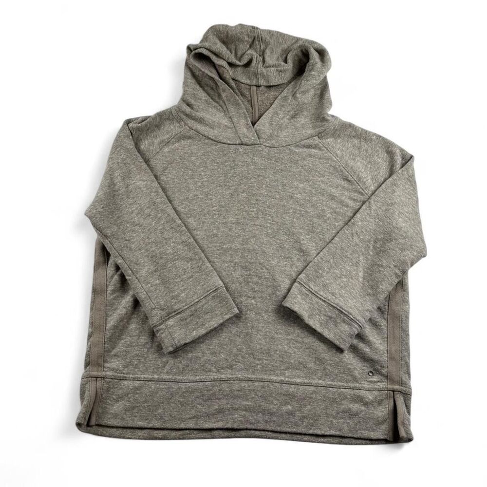 prAna Cropped Hoodie Women’s M Gray 3/4 Sleeve Athleisure Yoga Pullover